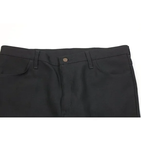 Vintage 90s Wrangler Mens 38x30 Knit Flared Wide Leg Western Chino Pants Black